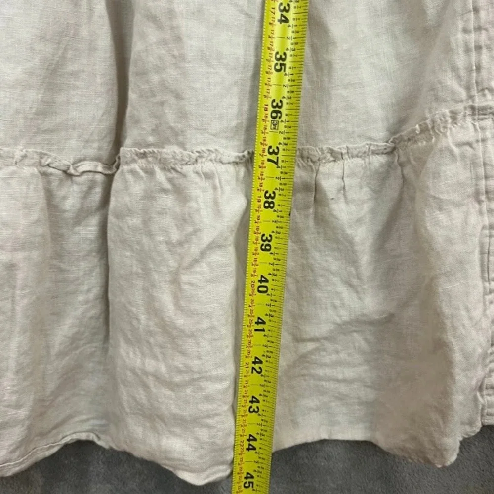 Quince 100% European Linen Smocked Midi Dress Womens S Tiered Boho Cottagecore - Picture 9 of 11